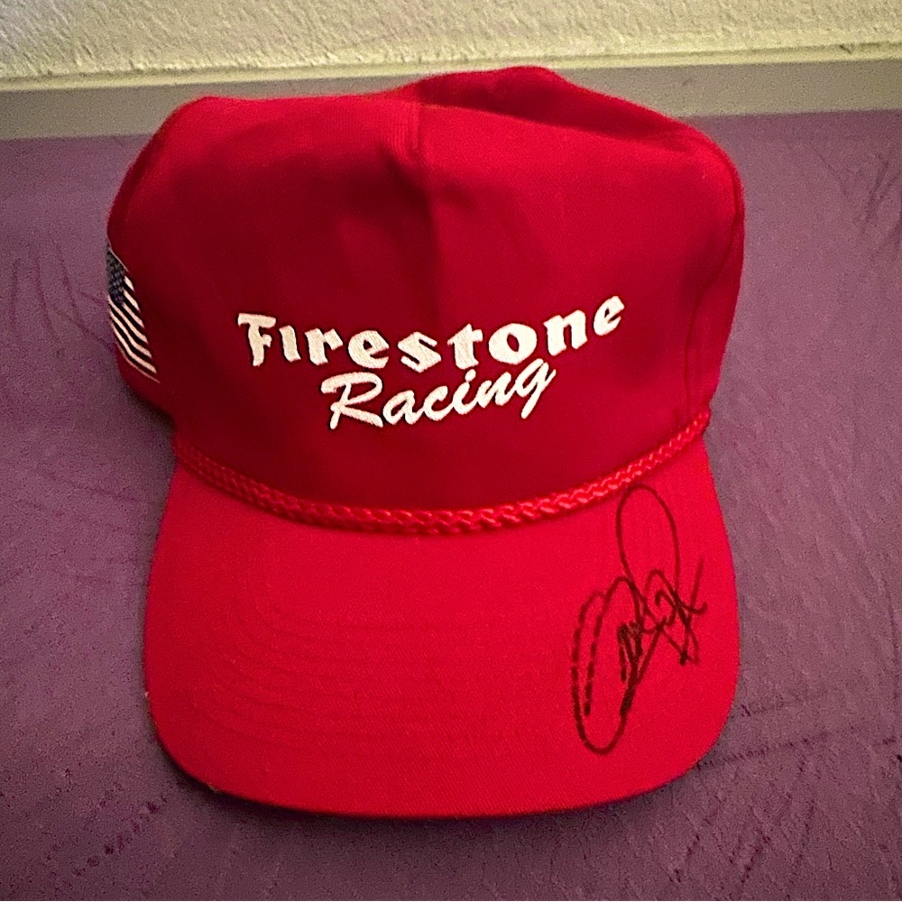 Vintage Signed Firestone Racing Indy Car Nascar Formula 1 Snapback Hat